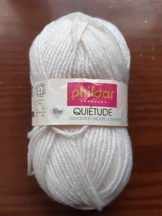 10 Ovillos de lana Phildar Quietude color blanco