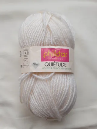 10 Ovillos de lana Phildar Quietude color blanco