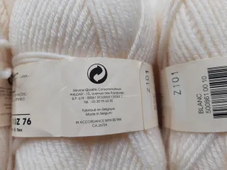 10 Ovillos de lana Phildar Quietude color blanco