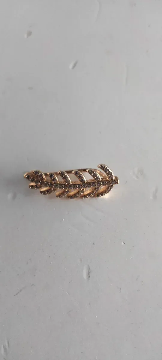 Pendientes plata trepadores hoja dorada