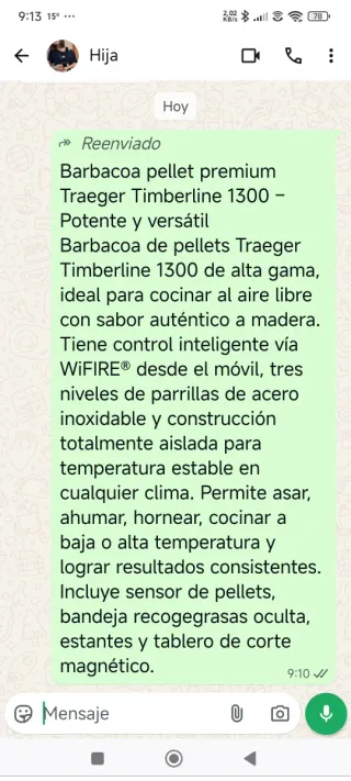 Barbacoa Eléctrica de Pellets Traeger