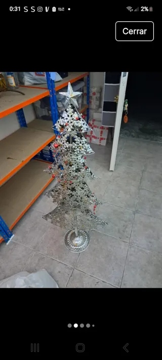 Árbol de Navidad Decorativo Metal Plateado