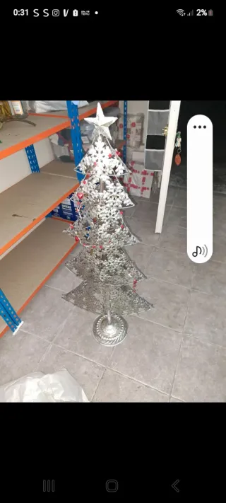 Árbol de Navidad Decorativo Metal Plateado