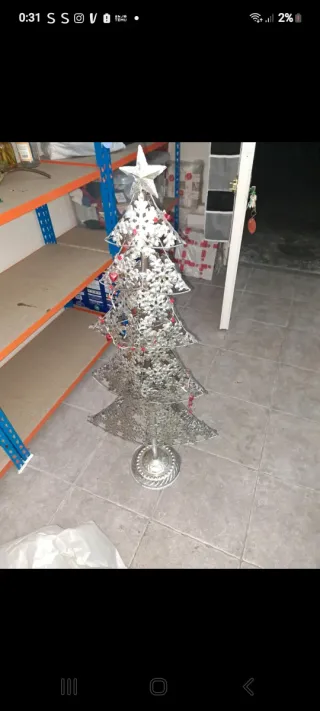 Árbol de Navidad Decorativo Metal Plateado