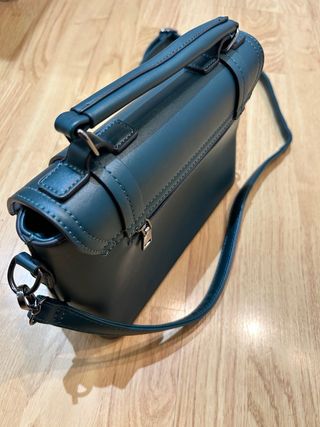 HOY 24€ Bolso cuero verde diseño serpiente- Nuevo