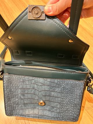 HOY 24€ Bolso cuero verde diseño serpiente- Nuevo