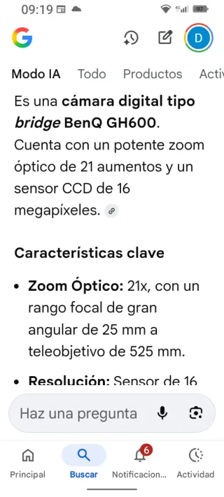 Fotocamera BenQ GH600 Bridge