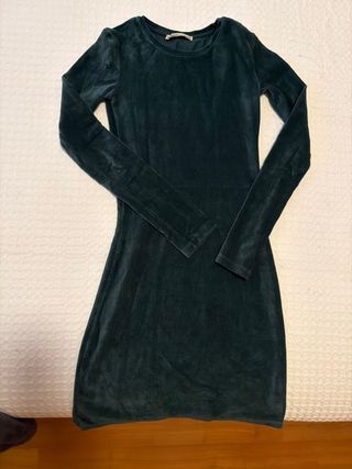 Vestido verde terciopelo talla XS