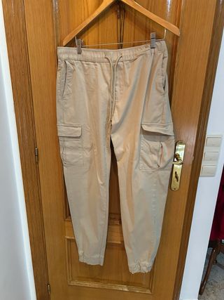 Pantalones Jogger Bershka Talla L Beige