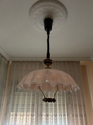 Lámpara colgante cristal rosa