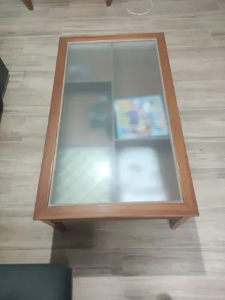 Mesa de centro madera y cristal