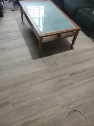 Mesa de centro madera y cristal