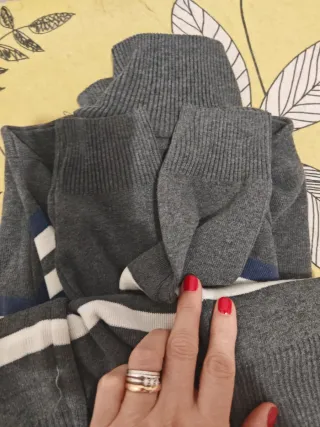 Maglione Oujian Grigio Blu Taglia L