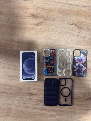 iPhone 12 Azul/Morado + Cable Original+fundas