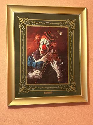 Cuadro payaso tocando violín