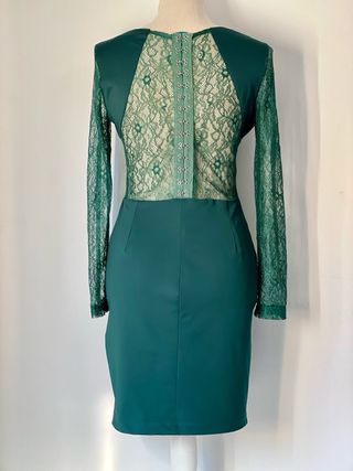 Vestido verde encaje fiesta