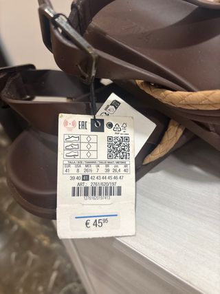Sandalias Zara Hombre Talla 41 Nuevas