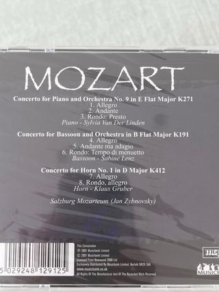 Lote 2 CDs Música Clásica Mozart SIN ABRIR!!!