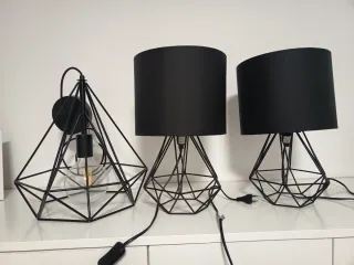 Lámparas Negras Diseño Geométrico