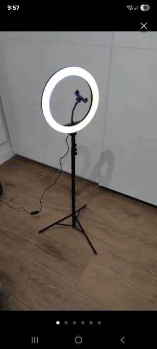 Aro de luz LED con trípode y soporte móvil