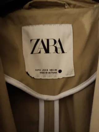 Gabardina Zara Beige Mujer