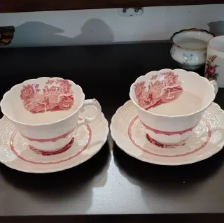 Set 2 Tazze e Piattini Antiche