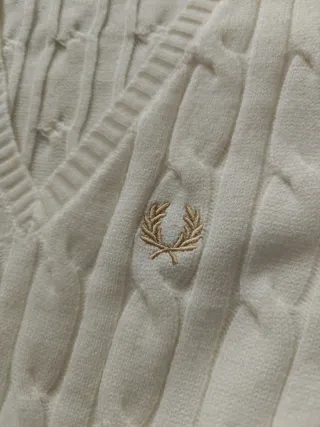 Jersey Fred Perry Mujer Blanco Pico