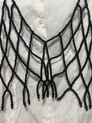 Chaleco artesanal negro talla única ( xs/s/m)