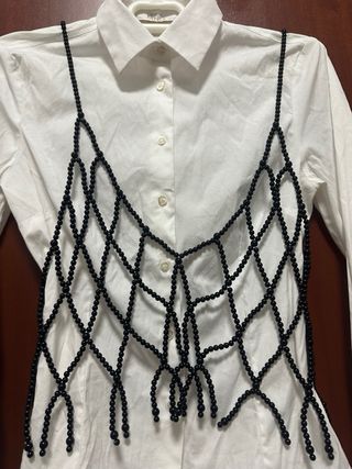 Chaleco artesanal negro talla única ( xs/s/m)