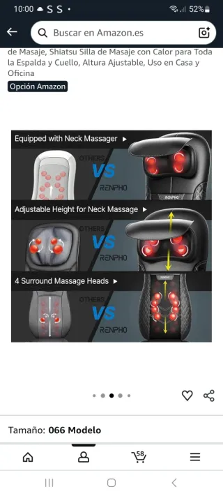 Respaldo Masaje Shiatsu con Calor "nuevo"