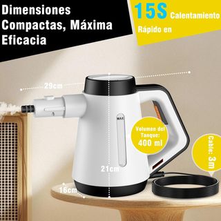 Limpiador de Vapor Portátil 1200W 9 en 1