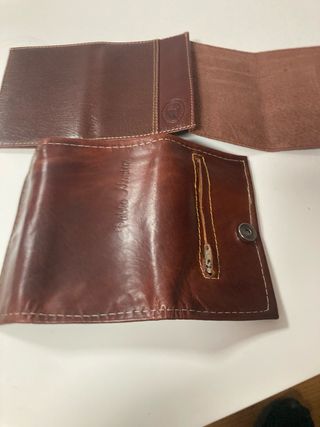Lote 2 Carteras de Cuero Marrón