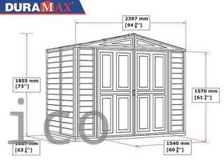 Caseta PVC Duramate III 160x239x185 cm - Duramax