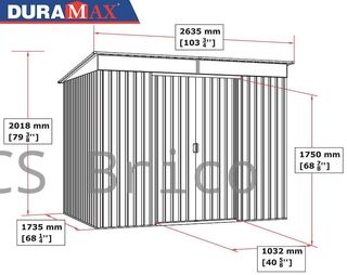 Caseta Metálica Top Shed Pent Roof 173x263x201 cm - Duramax