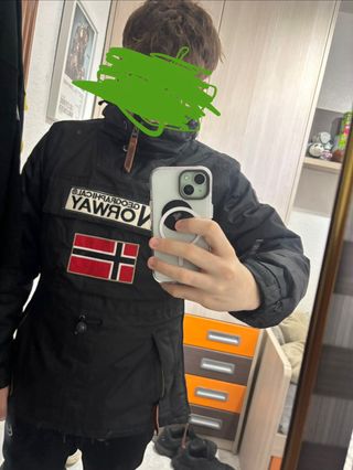 Abrigo Geographical Norway Negro