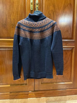 Jersey cuello vuelto Roberto Verino azul/naranja