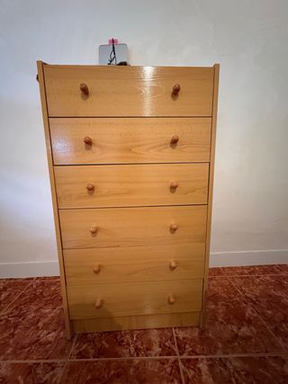 Cómoda de madera 5 cajones