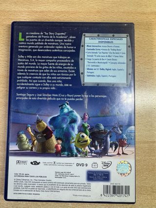 Monstruos S.A. DVD Disney Pixar Español