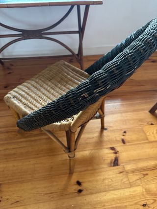 Butaca de mimbre y bambú