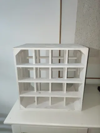 Botellero de madera blanco capacidad 16 botellas