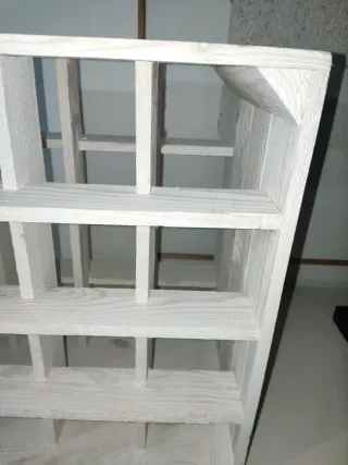 Botellero de madera blanco capacidad 16 botellas