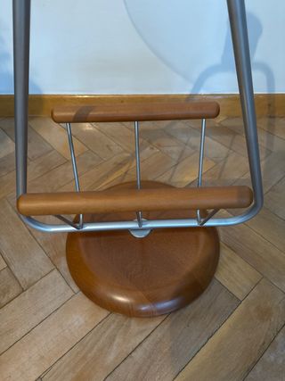 Mesa auxiliar redonda cristal y madera