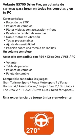 Volante Subsonic Drive Pro GS700 PS4/PC