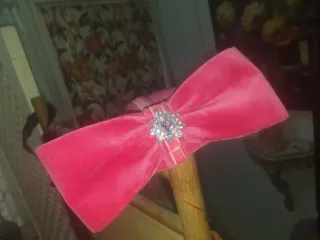 Tocado señora terciopelo rosa