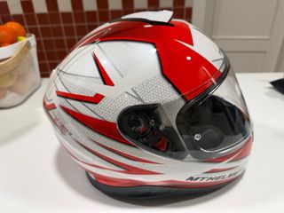 Casco Moto MT Thunder 3 Blanco/Rojo talla XS
