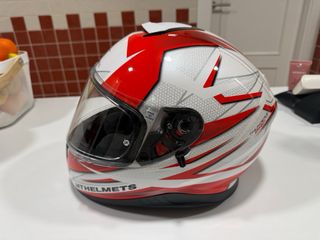 Casco Moto MT Thunder 3 Blanco/Rojo talla XS