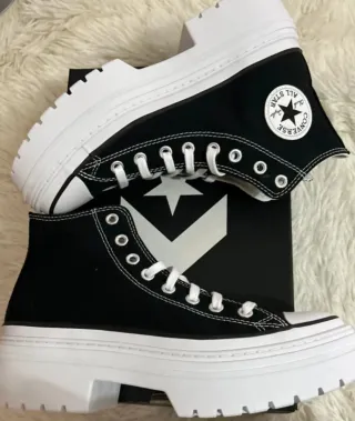 Converse plataforma negras