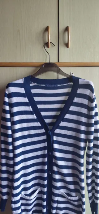 Cardigan a righe blu/bianco donna Terranova (S)