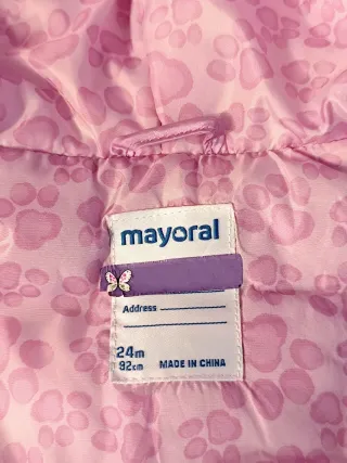 Chaleco Niña Rosa con Capucha