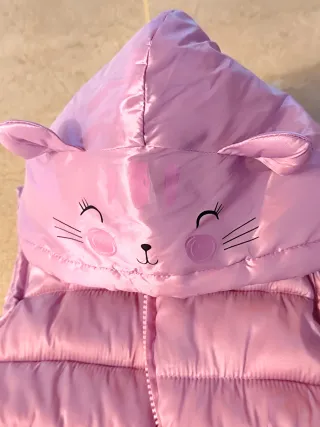 Chaleco Niña Rosa con Capucha